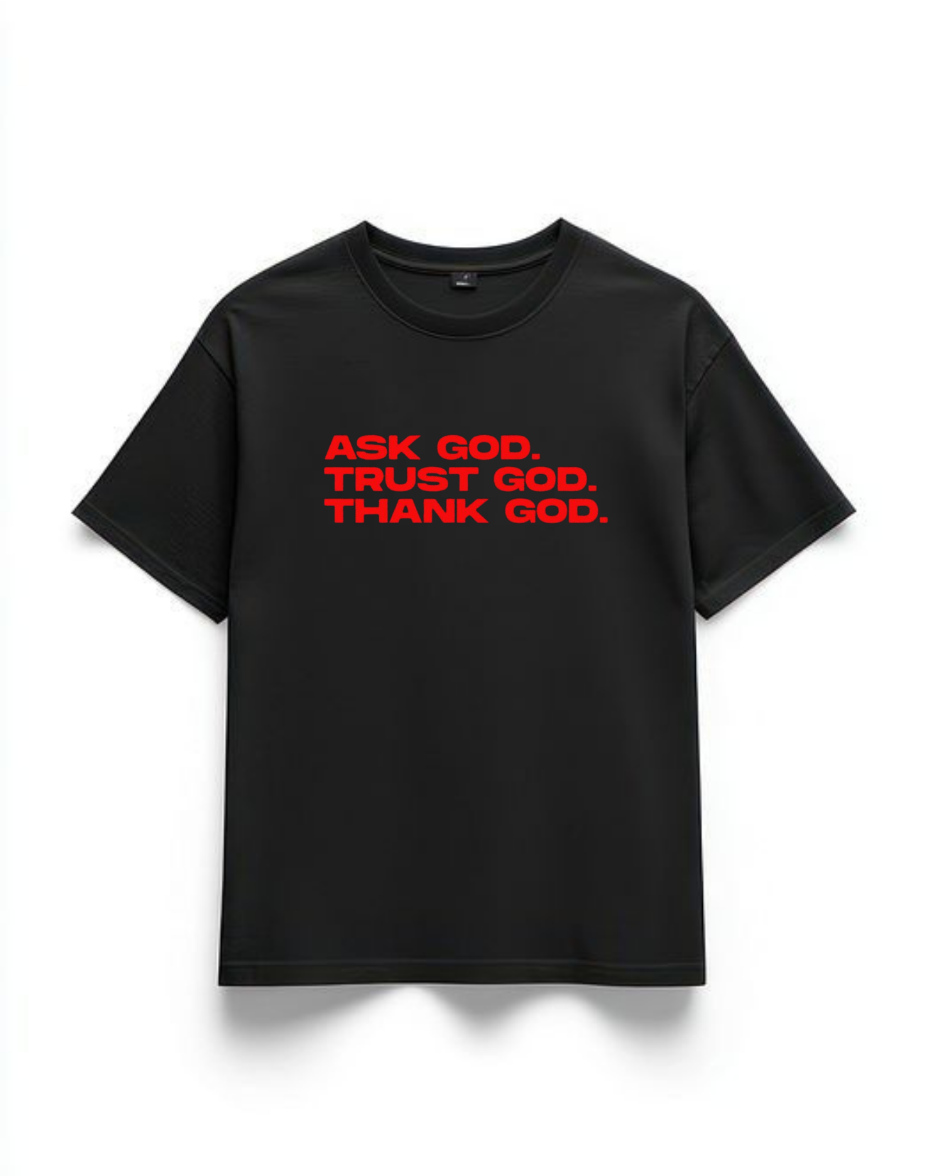 "ASK GOD" Black Premium Oversized T-Shirts | 85FASHIONSTORE