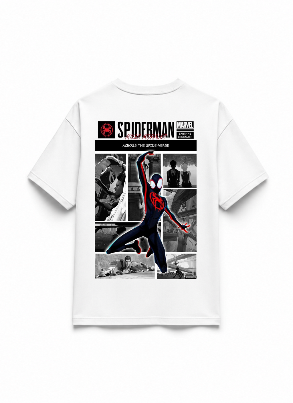 Spider Man Leap Into The Multiverse Premium Oversized T-Shirts | 85FASHIONSTORE