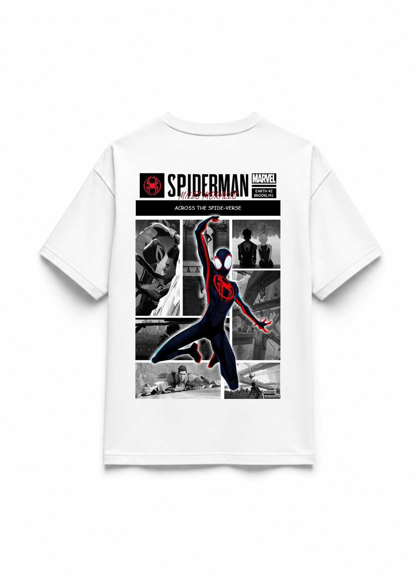 Spider Man Leap Into The Multiverse Premium Oversized T-Shirts | 85FASHIONSTORE