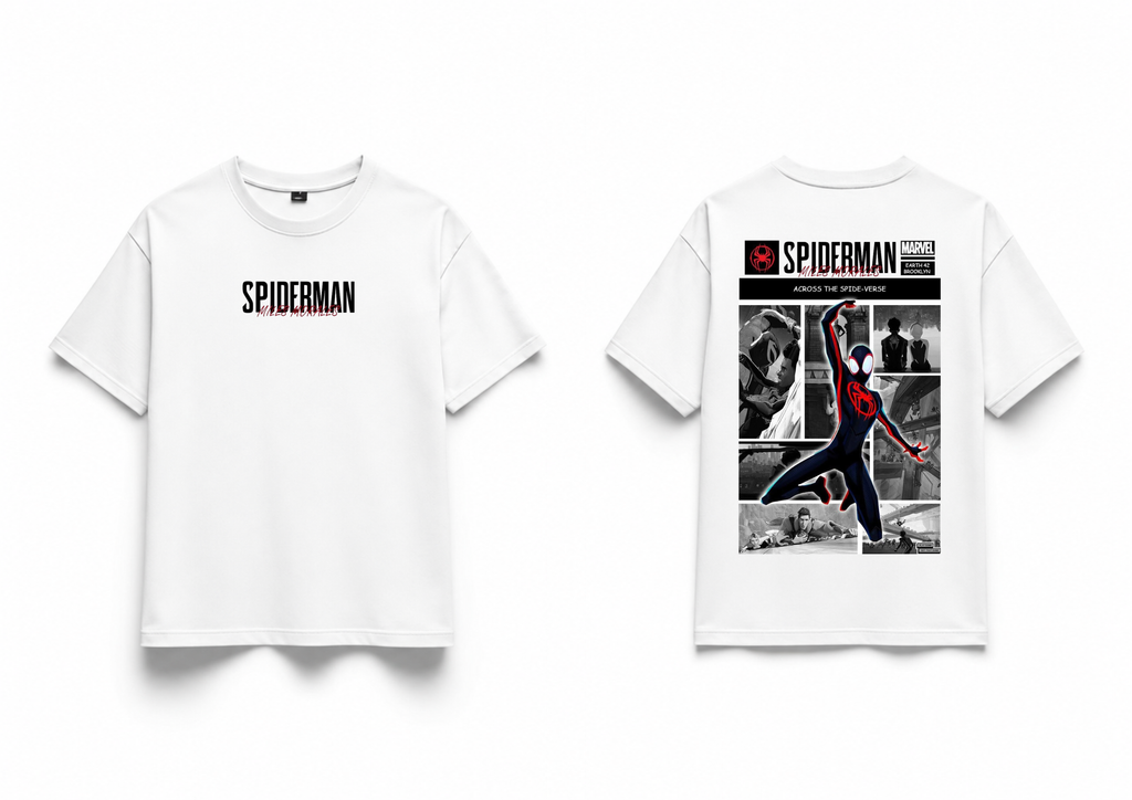 Spider Man Leap Into The Multiverse Premium Oversized T-Shirts | 85FASHIONSTORE
