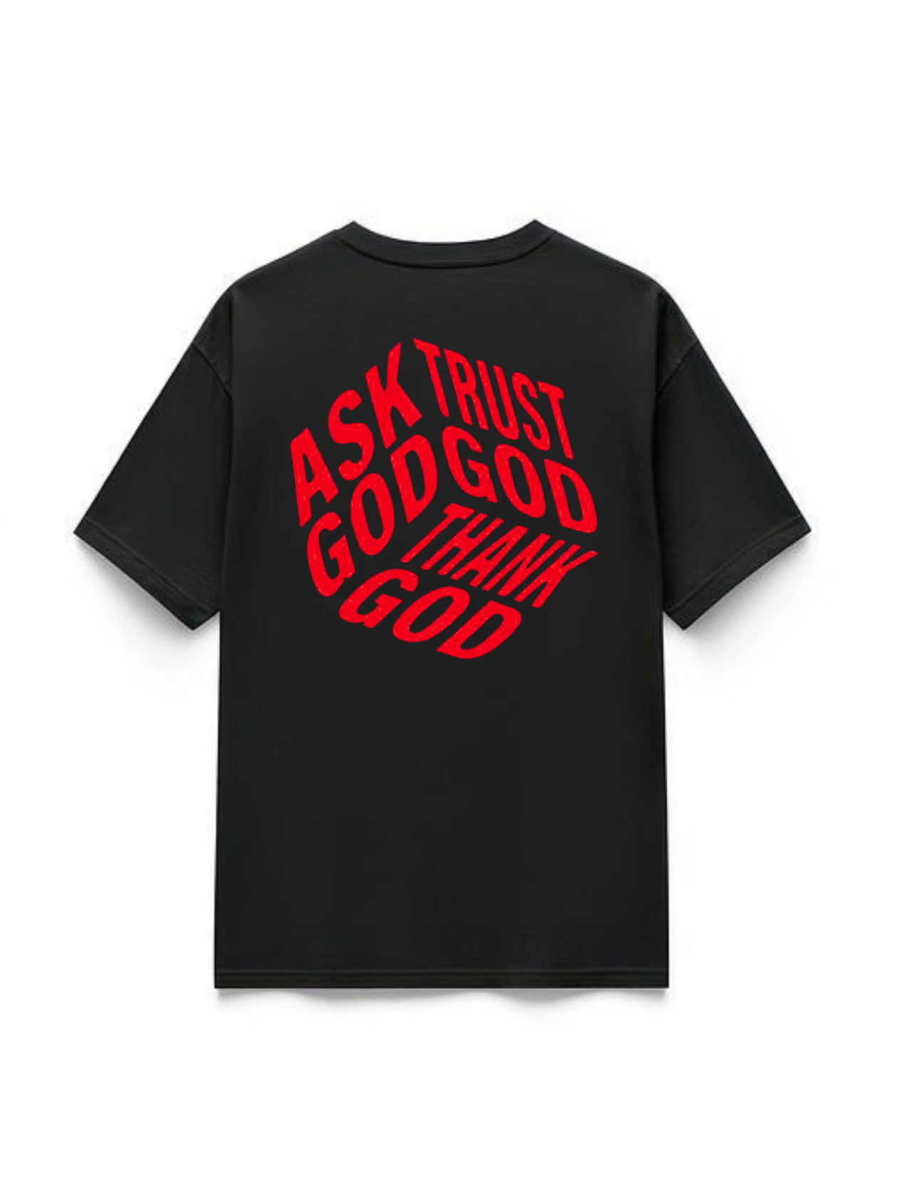 "ASK GOD" Black Premium Oversized T-Shirts | 85FASHIONSTORE
