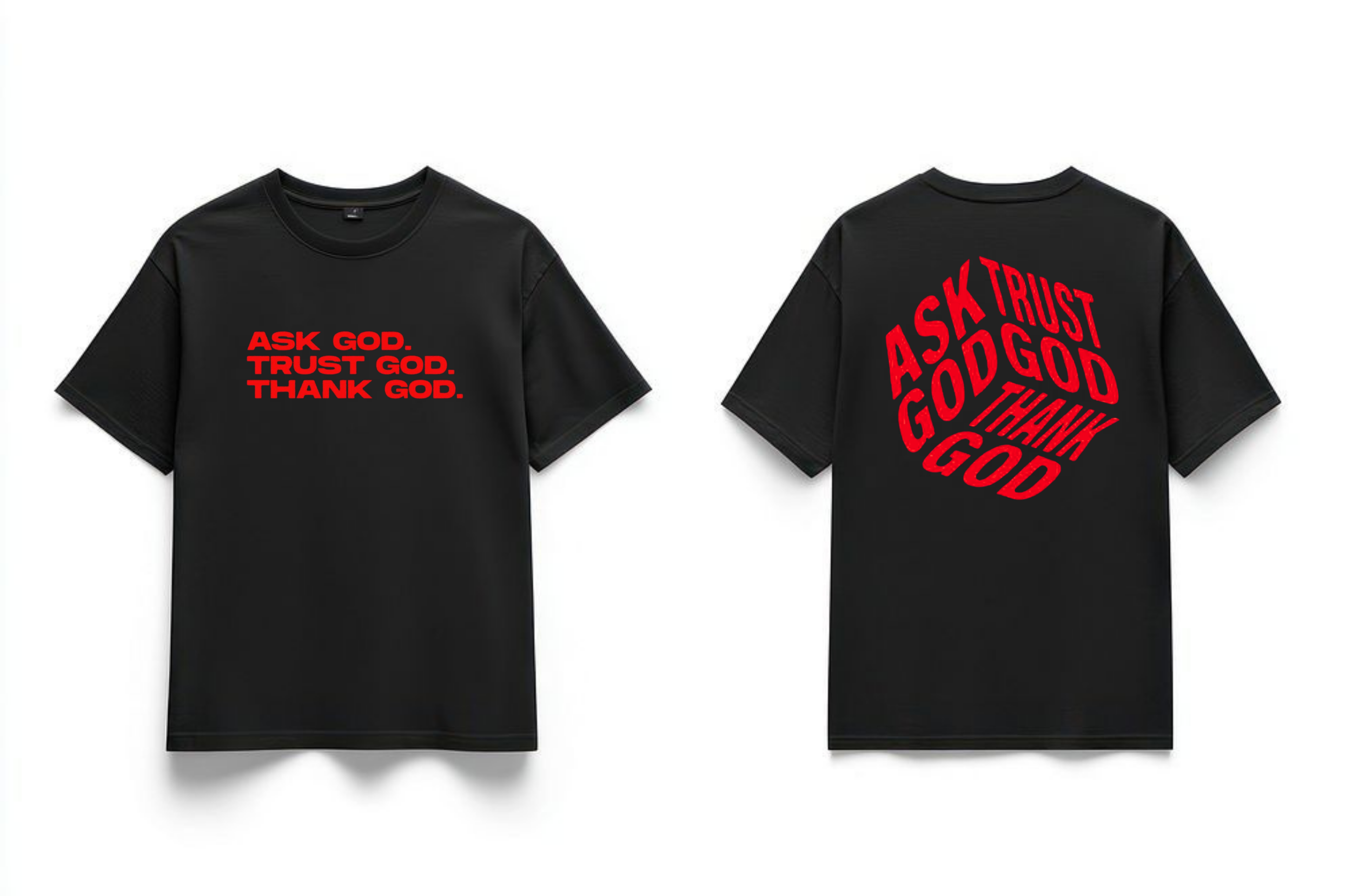 "ASK GOD" Black Premium Oversized T-Shirts | 85FASHIONSTORE