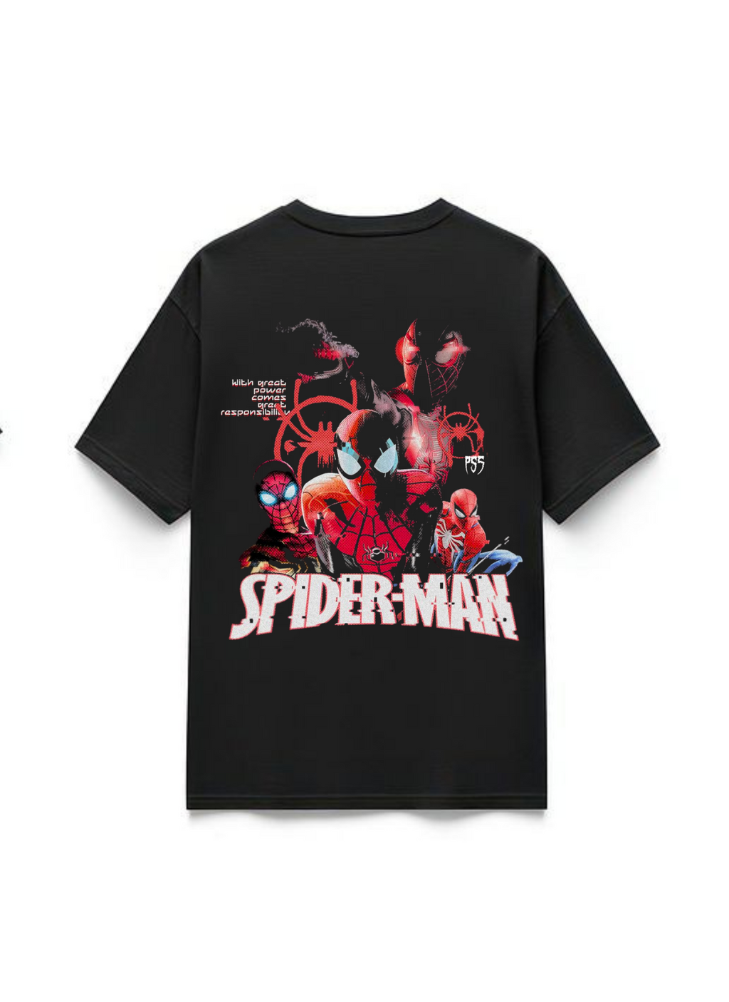 Spider Man With Great Power Comes Great Style Premium Oversized T-Shirts | 85FASHIONSTORE