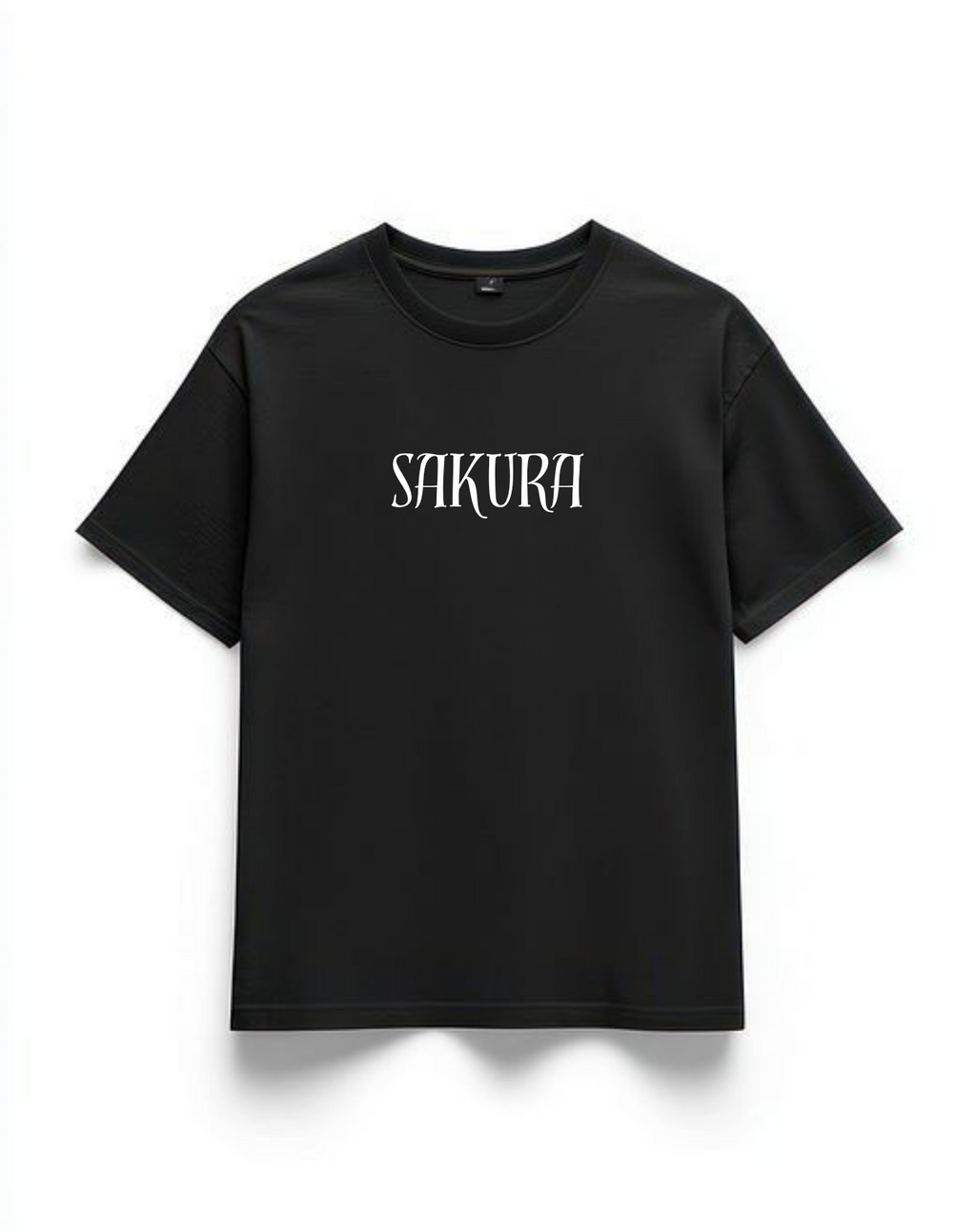 "SAKURA" Black Premium Oversized T-Shirts | 85FASHIONSTORE
