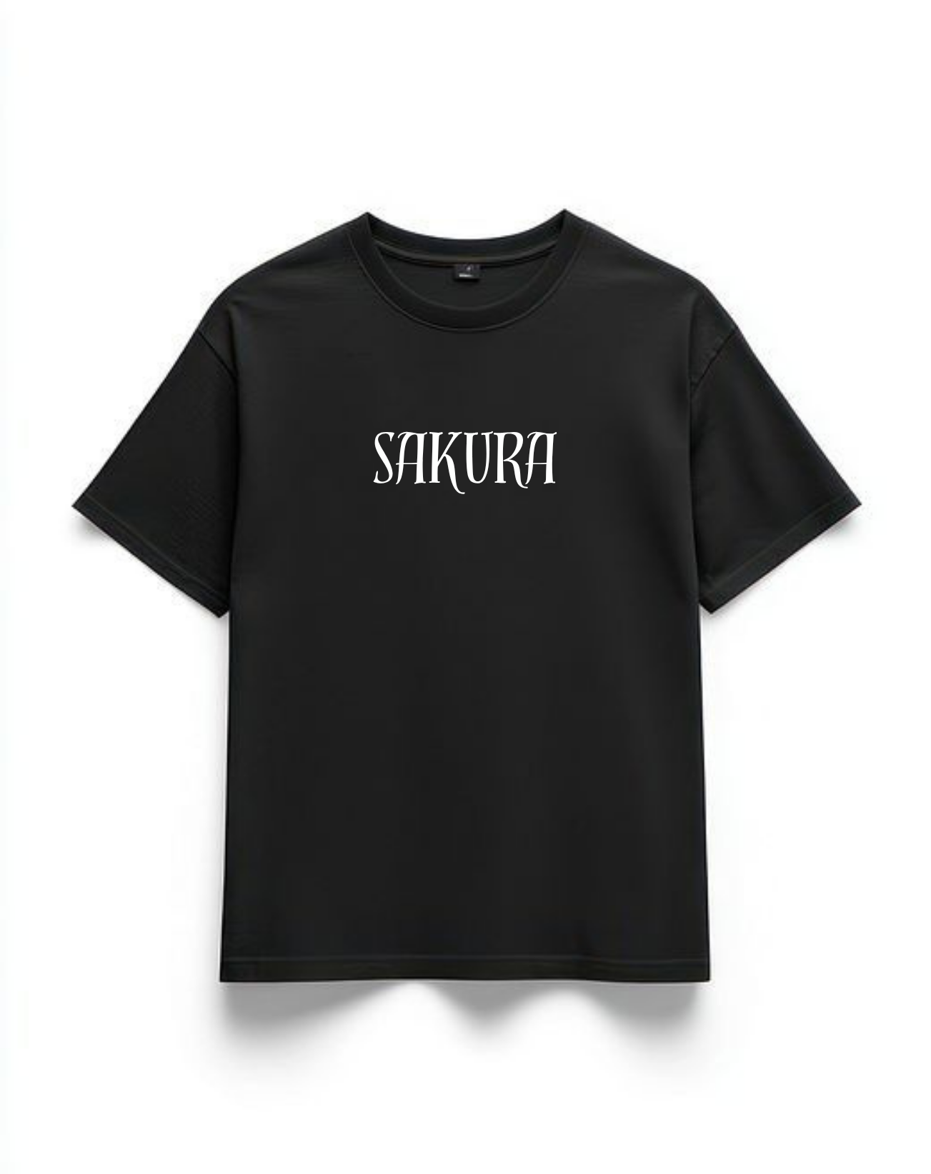 "SAKURA" Black Premium Oversized T-Shirts | 85FASHIONSTORE