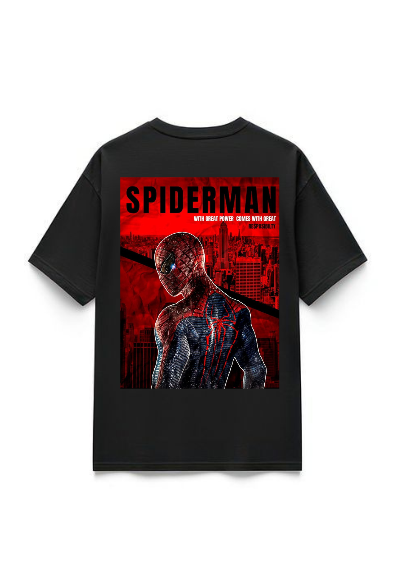 Spider Man Great Power Legendary Style Premium Oversized T-Shirts | 85FASHIONSTORE