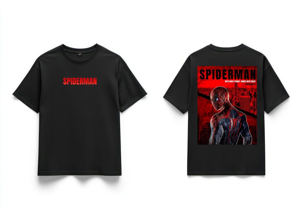 Spider Man Great Power Legendary Style Premium Oversized T-Shirts | 85FASHIONSTORE