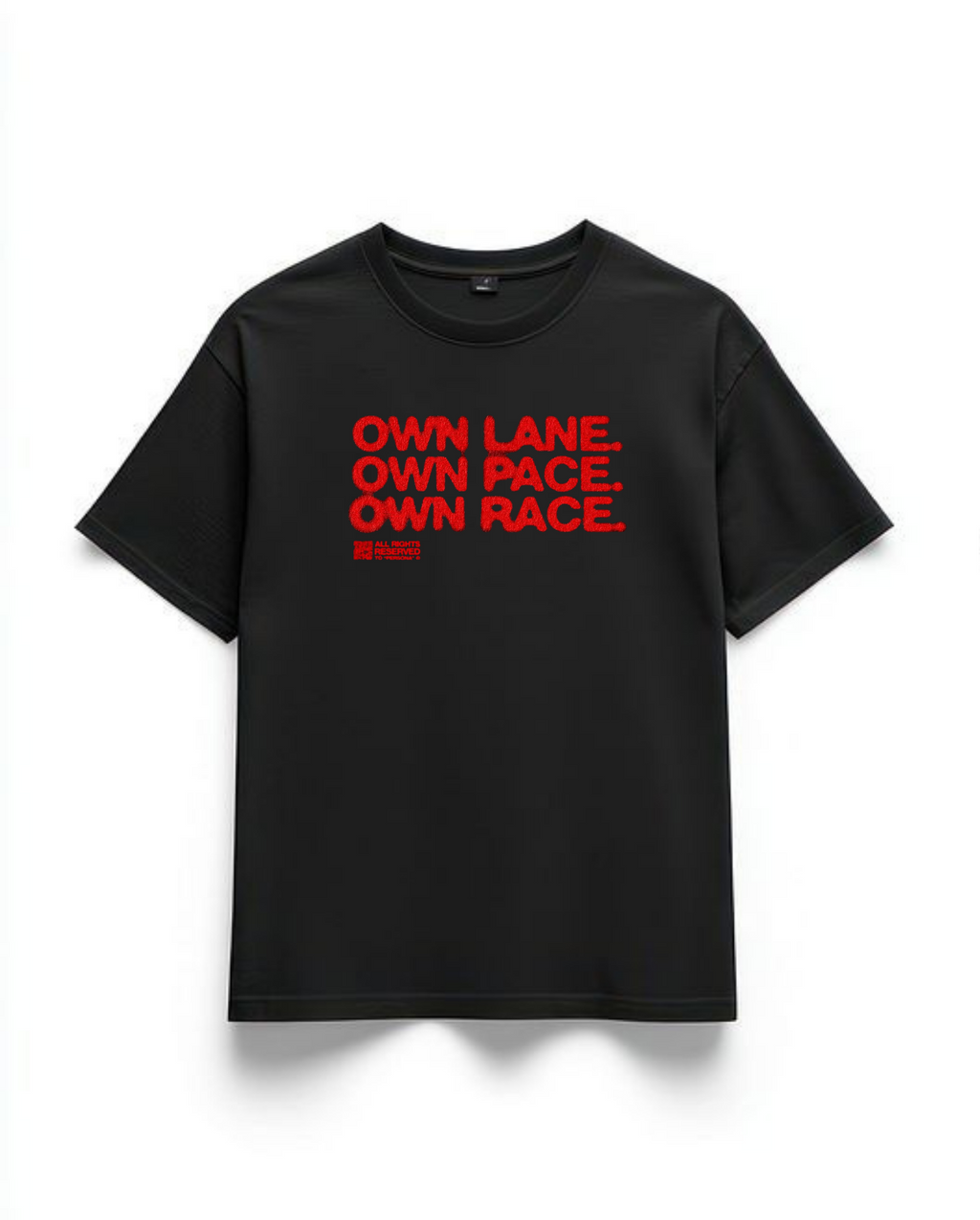 "OWN LANE" Black Premium Oversized T-Shirts | 85FASHIONSTORE