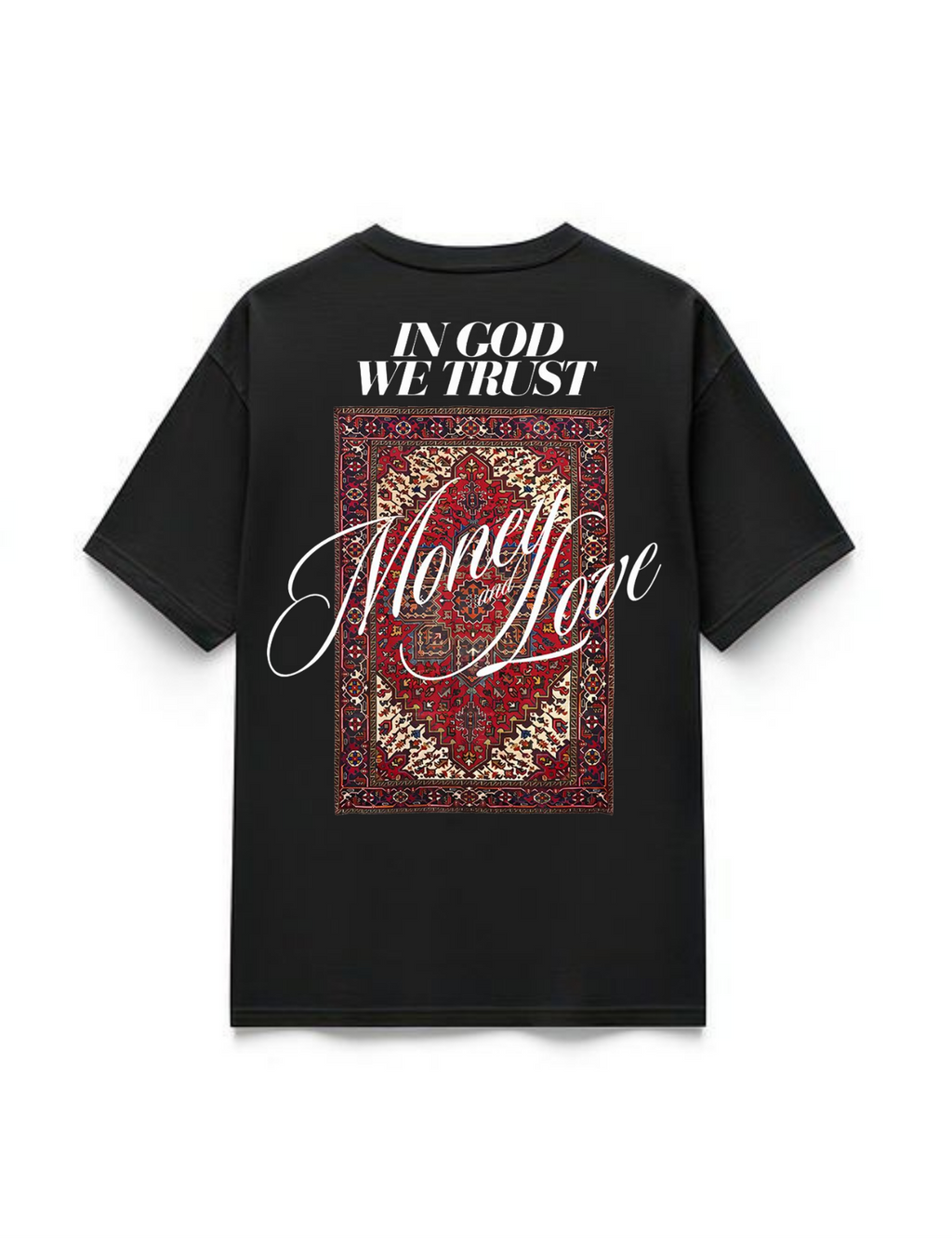 "IN GOD WE TRUST" Black Premium Oversized T-Shirts | 85FASHIONSTORE