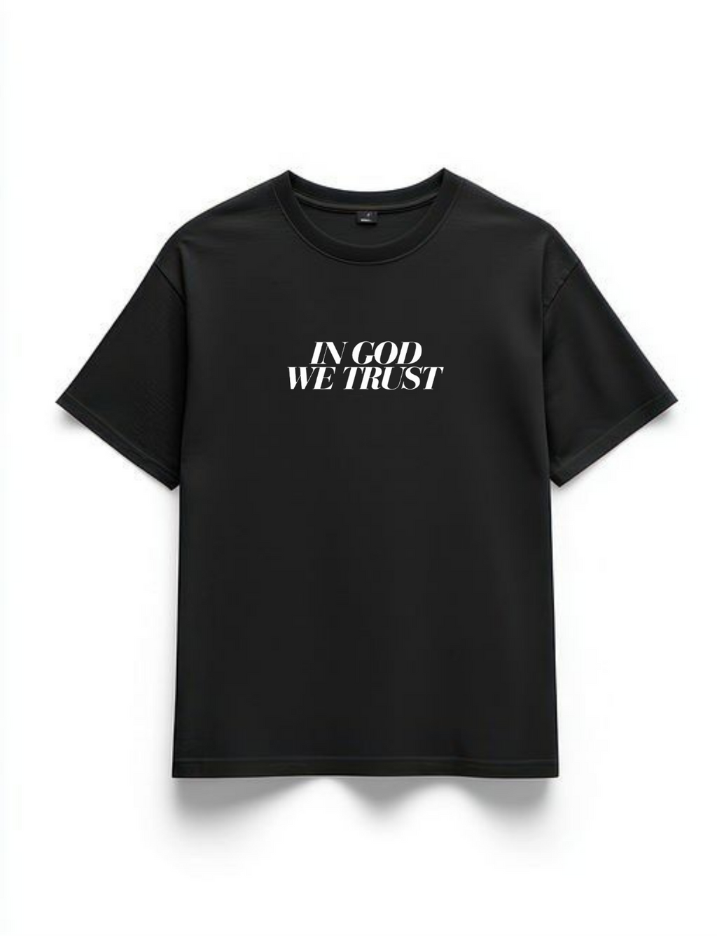 "IN GOD WE TRUST" Black Premium Oversized T-Shirts | 85FASHIONSTORE