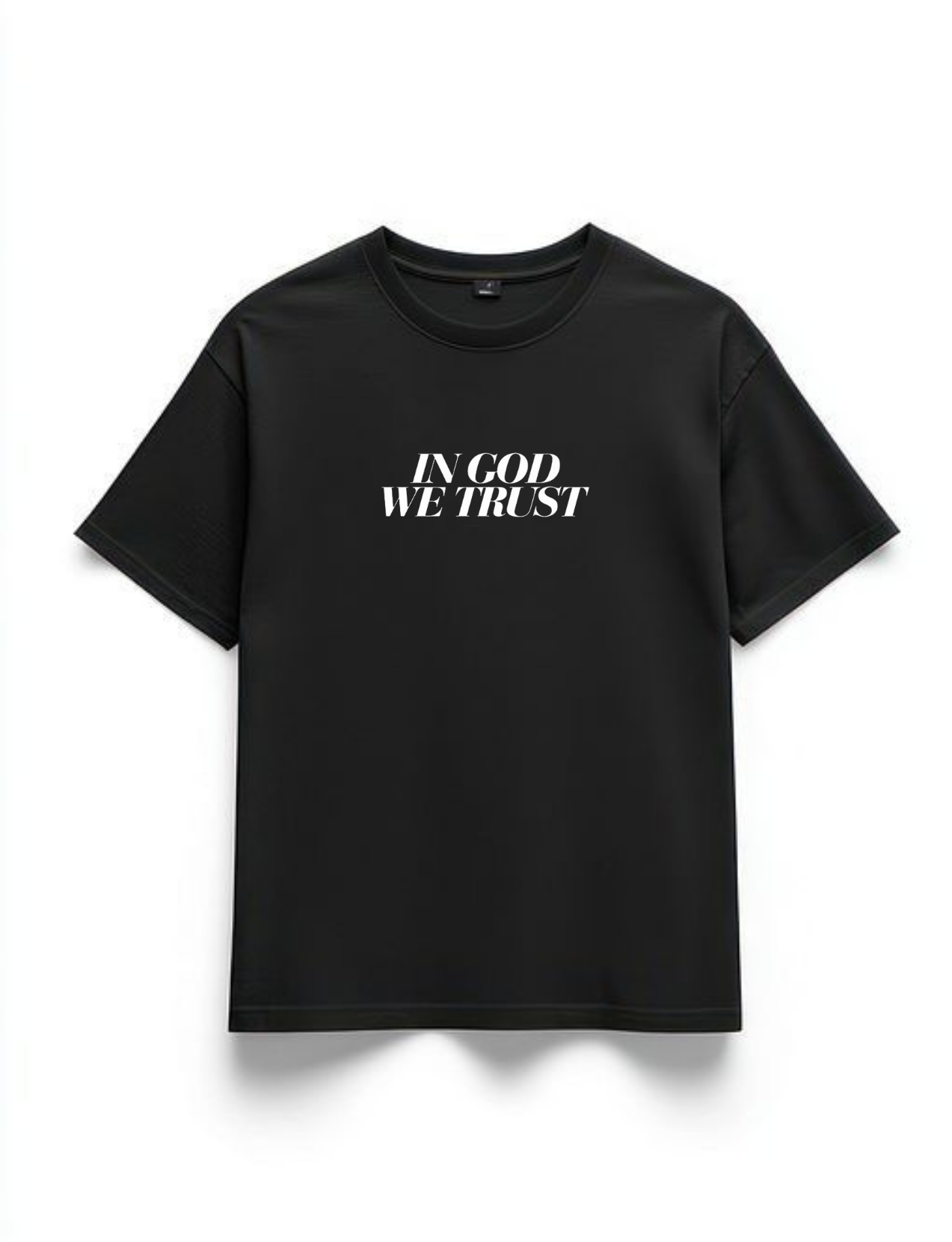 "IN GOD WE TRUST" Black Premium Oversized T-Shirts | 85FASHIONSTORE