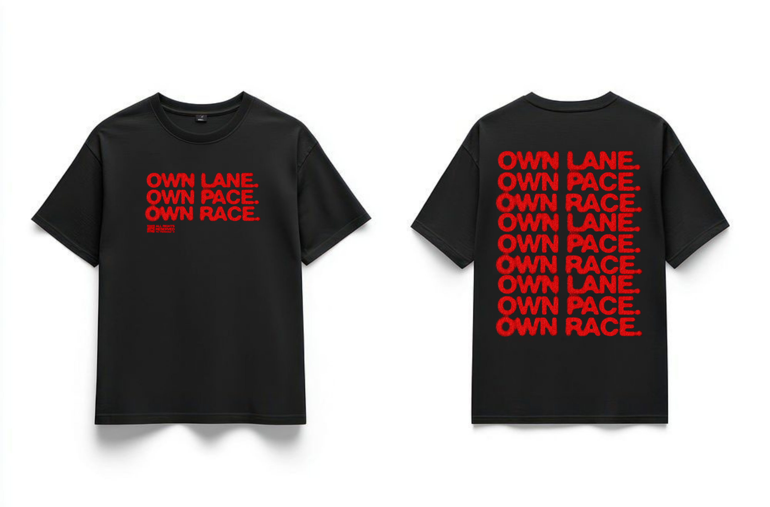 "OWN LANE" Black Premium Oversized T-Shirts | 85FASHIONSTORE