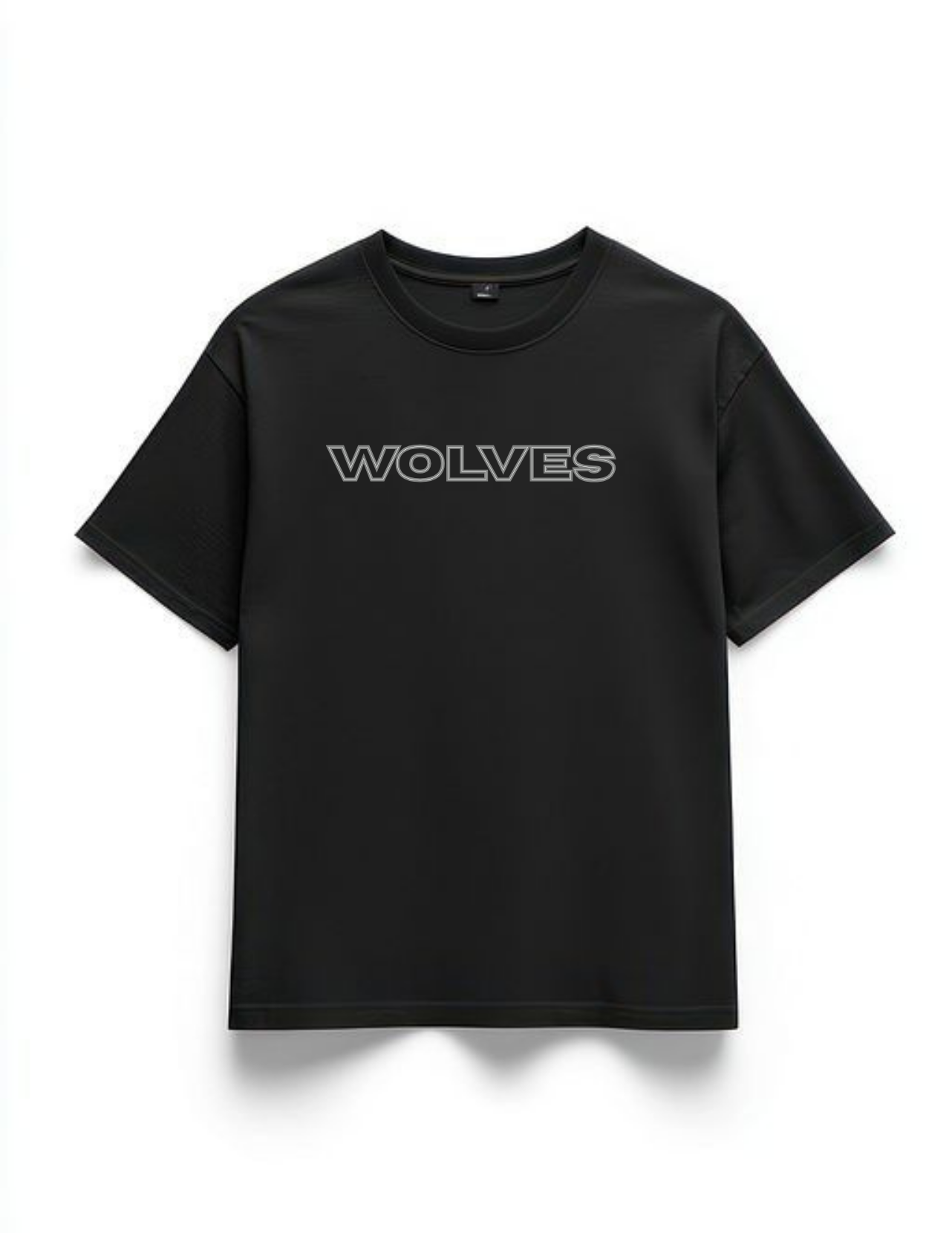 "WOLVES" Black Premium Oversized T-Shirts | 85FASHIONSTORE