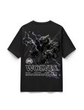 "WOLVES" Black Premium Oversized T-Shirts | 85FASHIONSTORE