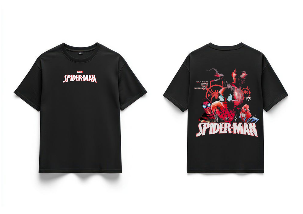 Spider Man With Great Power Comes Great Style Premium Oversized T-Shirts | 85FASHIONSTORE