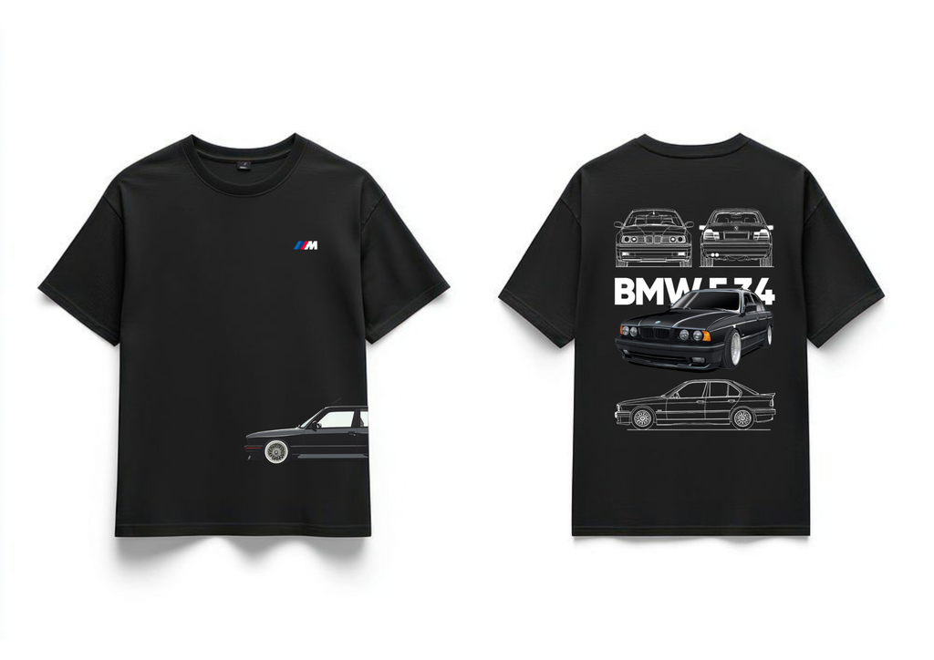 BMW E34 M-Series Heritage Oversized T-Shirt - Black | 85FASHIONSTORE