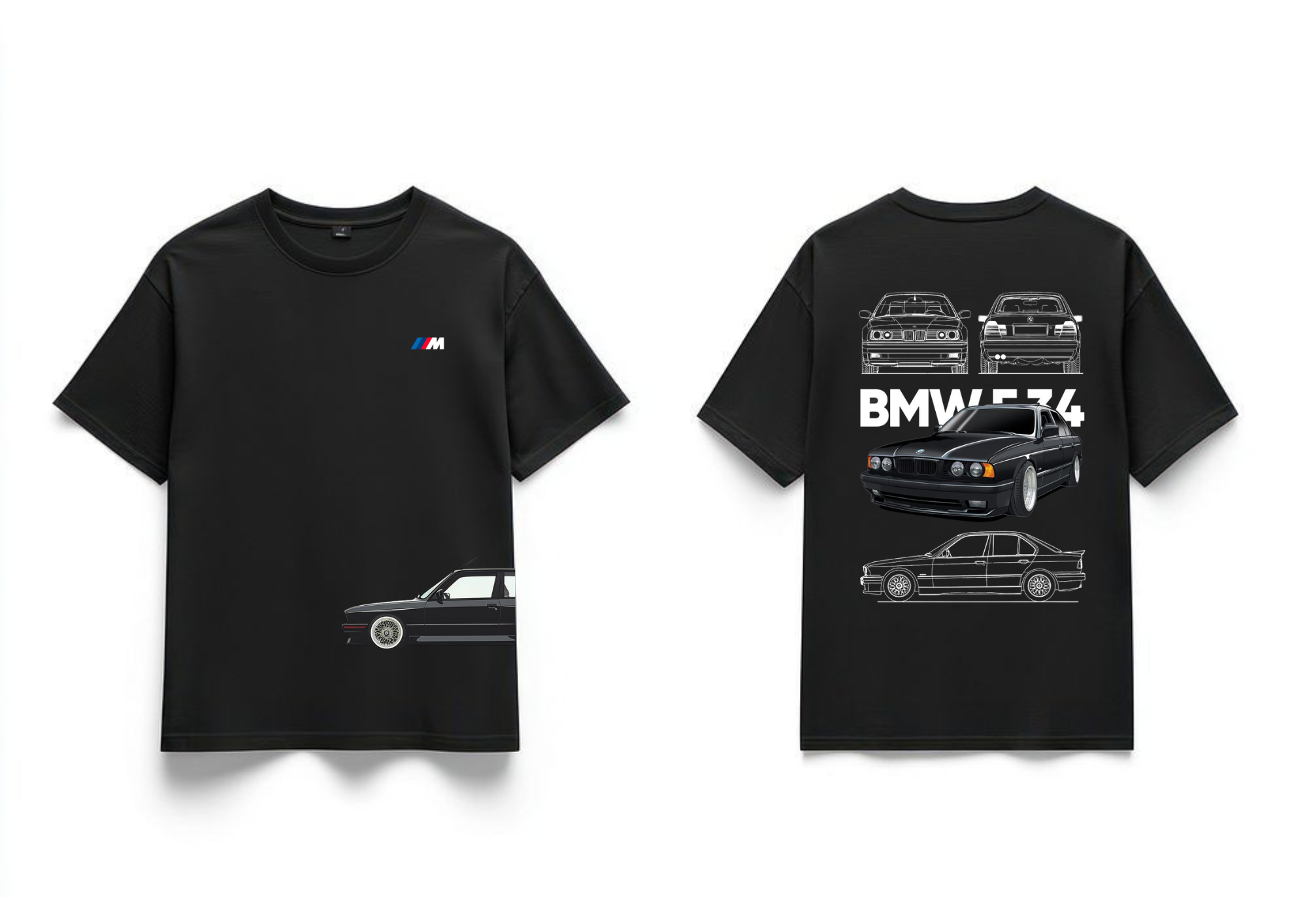 BMW E34 M-Series Heritage Oversized T-Shirt - Black | 85FASHIONSTORE