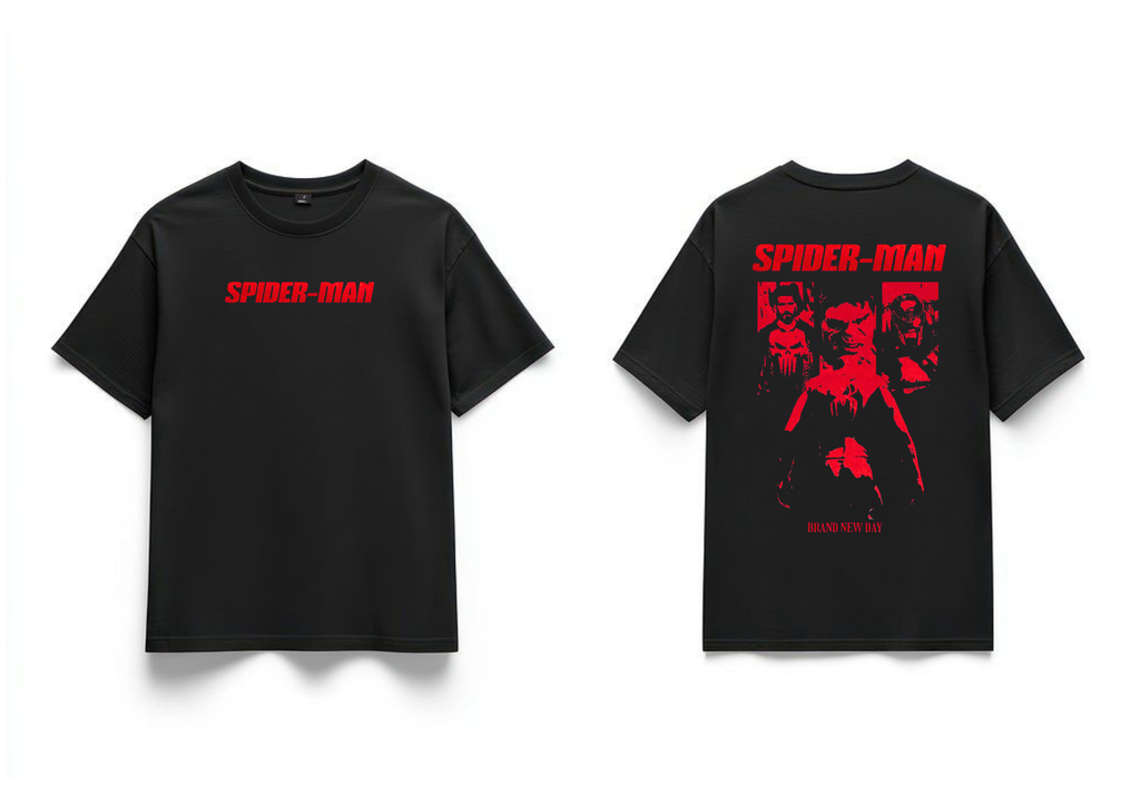 Spider Man Crimson Vigilante Energy Premium Oversized T-Shirts | 85FASHIONSTORE