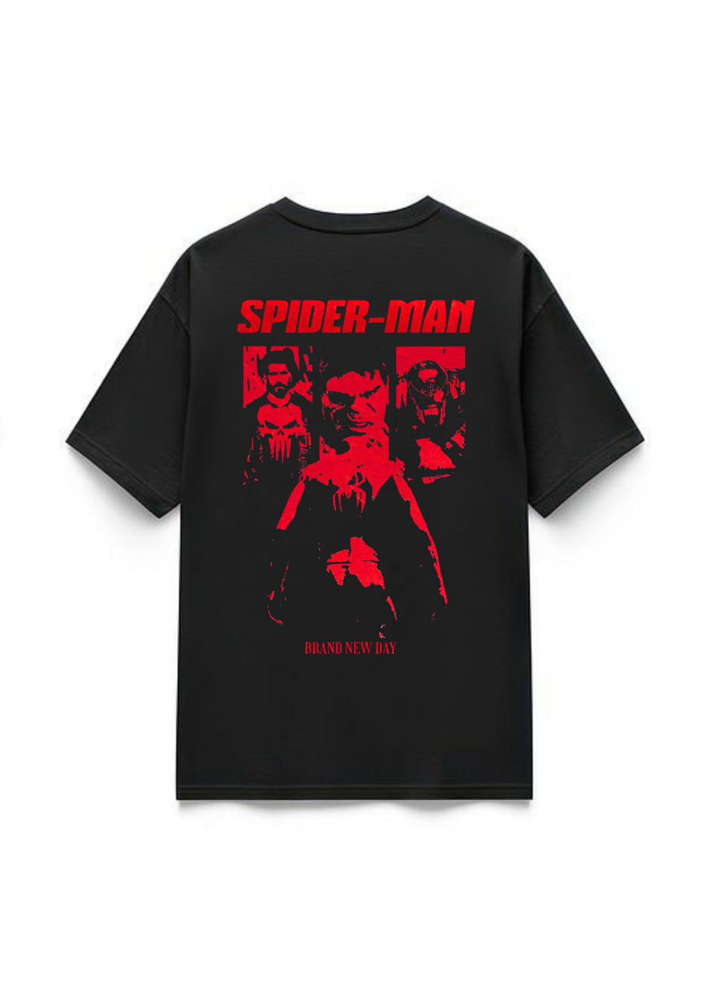 Spider Man Crimson Vigilante Energy Premium Oversized T-Shirts | 85FASHIONSTORE