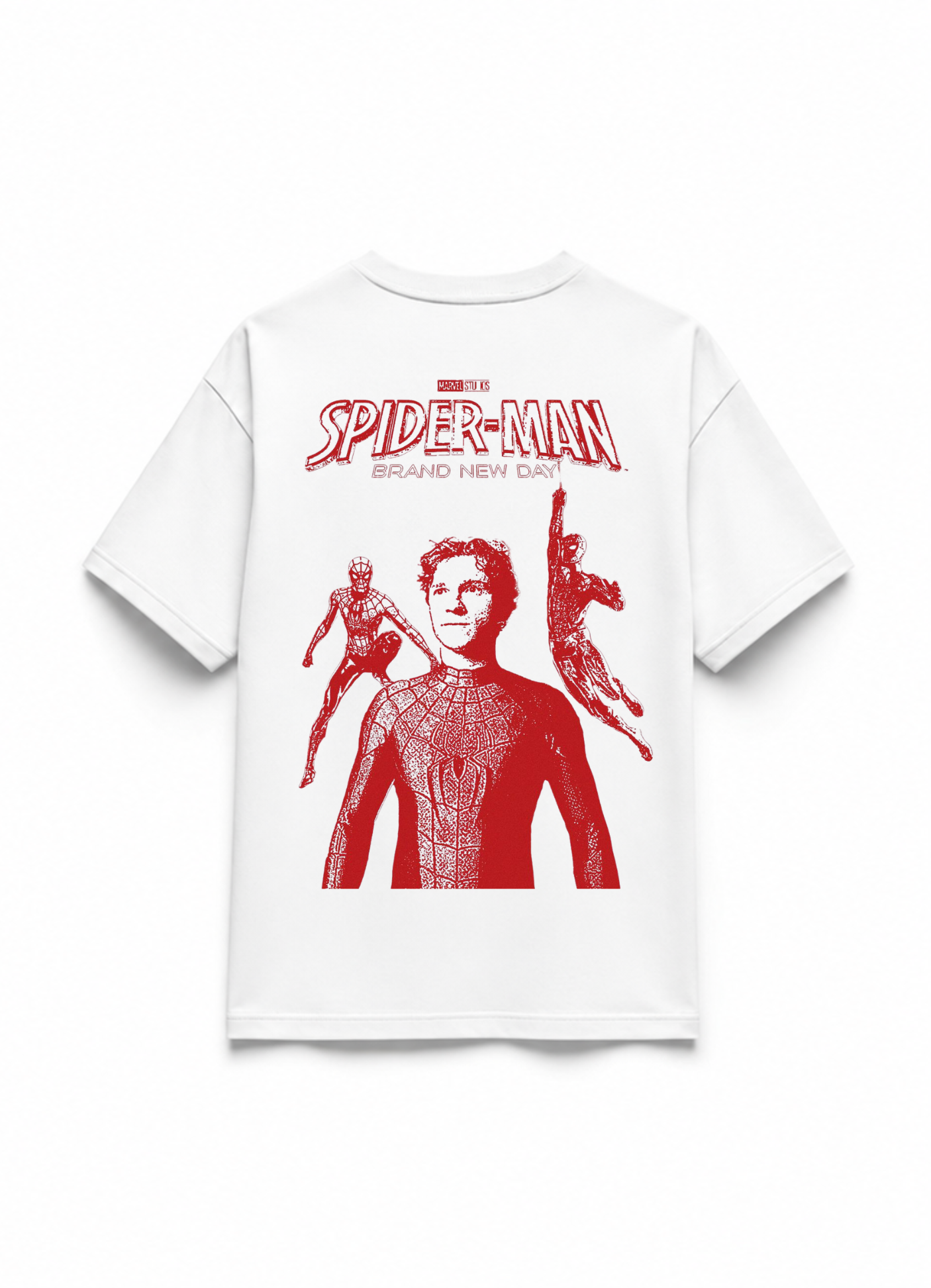 Spider Man Iconic Red Line Art Premium Oversized T-Shirts | 85FASHIONSTORE