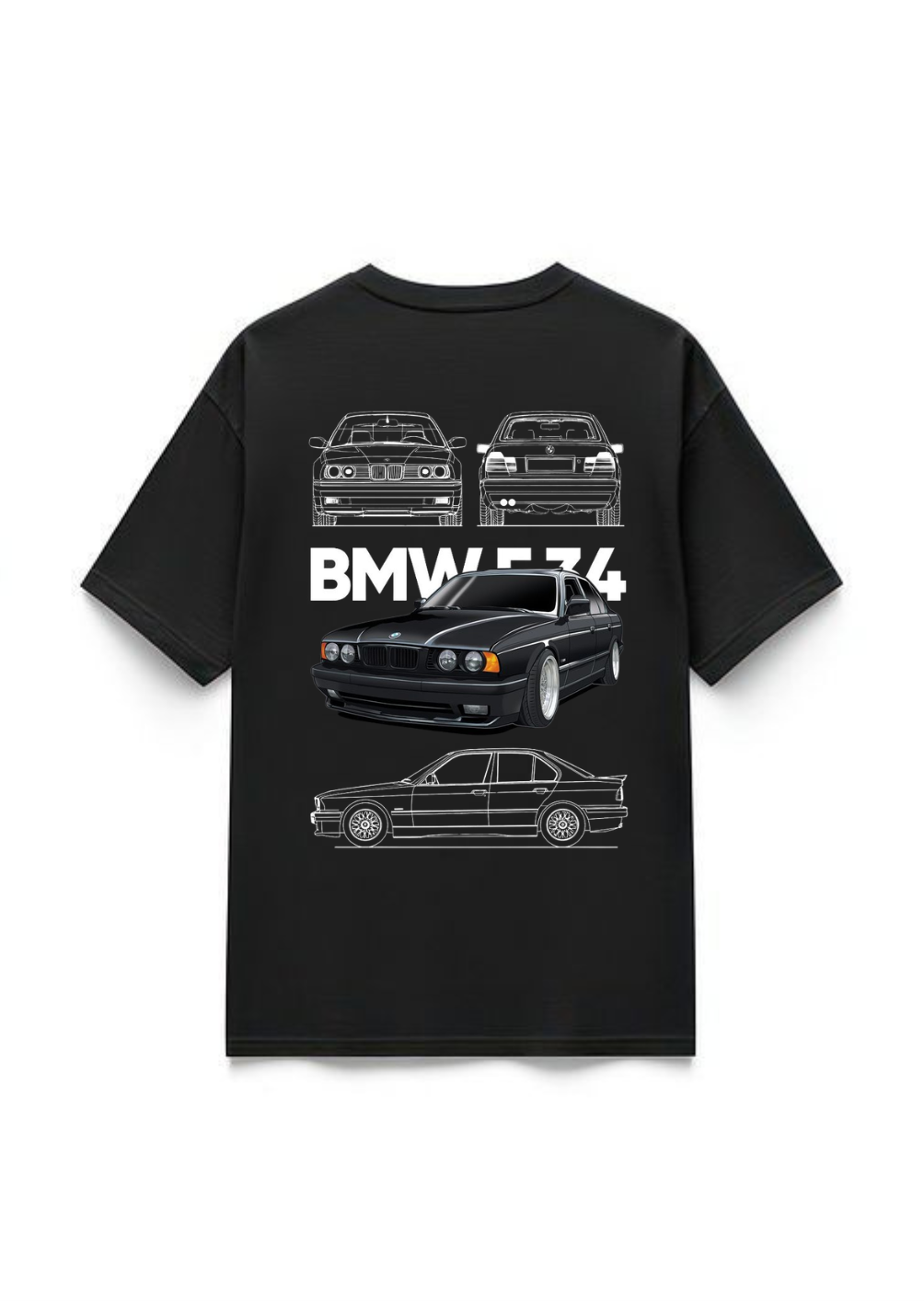 BMW E34 M-Series Heritage Oversized T-Shirt - Black | 85FASHIONSTORE
