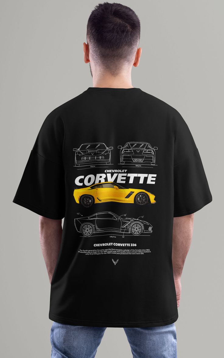Chevrolet Corvette Z06 Oversized T-Shirt Black | 85FASHIONSTORE