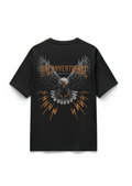 Men's "Unconventional" Eagle Graphic Oversized T-Shirt - Black| 85FASHIONSTORE