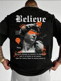 Renaissance Sculpture "Believe" Neo-Classic Premium Oversized T-Shirts | 85FASHIONSTORE