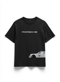 Porsche 911 GT3 RS Automotive Blueprint Oversized T-Shirt - Black | 85FASHIONSTORE