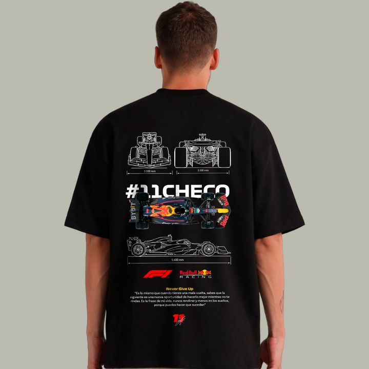 Checo #11: Red Bull Racing Blueprint Tee Oversized T-Shirts | 85FASHIONSTORE