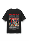 Spider-Boy Retro Comic Graphic Oversized T-Shirt - Black | 85FASHIONSTORE