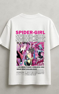 Spider-Girl Retro Comic Graphic Oversized T-Shirt - White| 85FASHIONSTORE