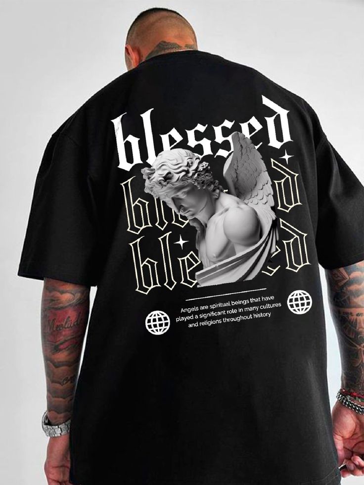 Renaissance "Blessed" Angelic Sculpture Premium Oversized T-Shirts | 85FASHIONSTORE