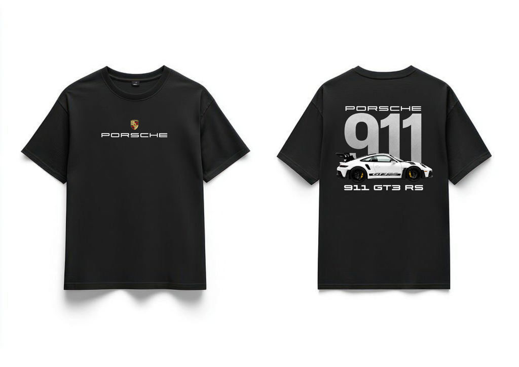 Porsche 911 GT3 RS Premium Oversized T-Shirt - Black | 85FASHIONSTORE