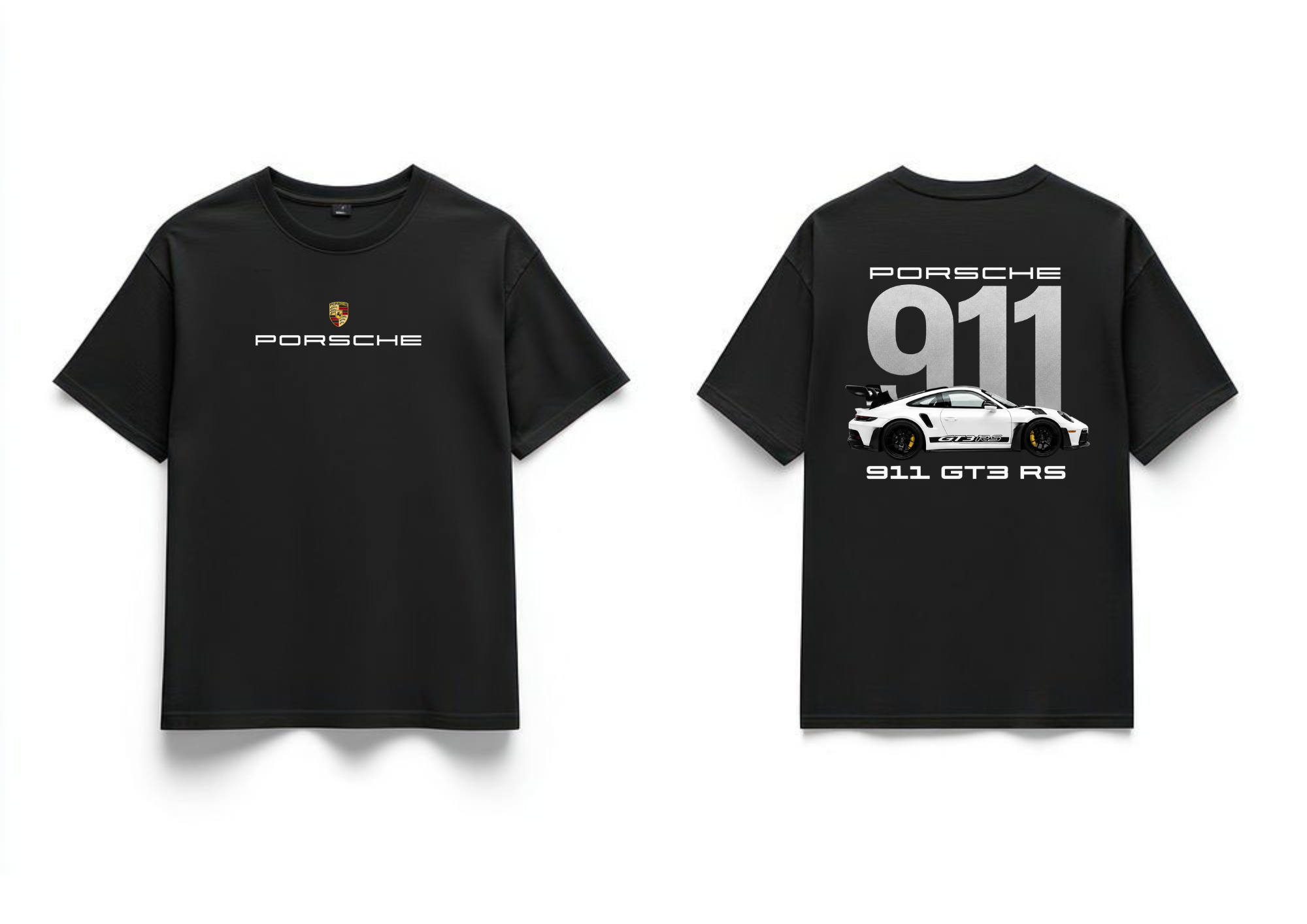 Porsche 911 GT3 RS Premium Oversized T-Shirt - Black | 85FASHIONSTORE