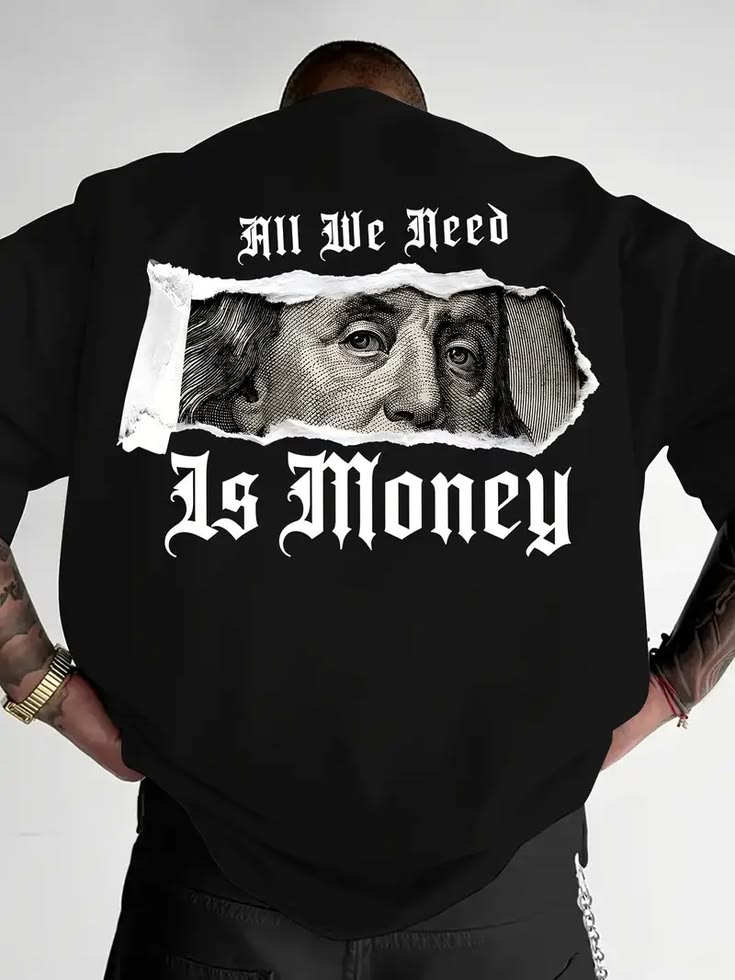 "All We Need Is Money" Hustle Graphic Premium Oversized T-Shirts | 85FASHIONSTORE